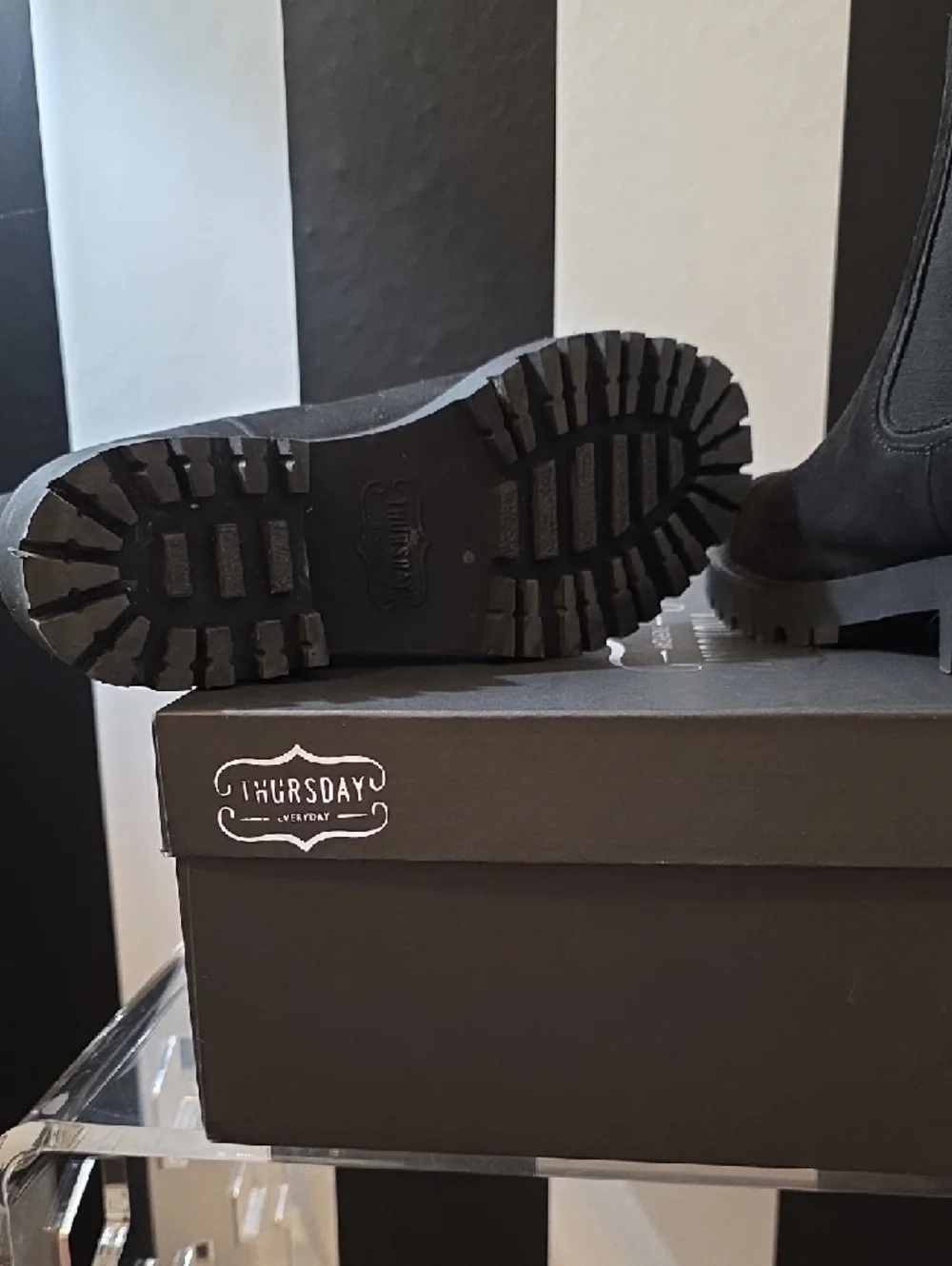 Thursday Boot Company Black Suede Chelsea Lug Boots - Picture 5 of 5